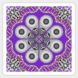 lotus flower in mandala pattern ecopop Sticker